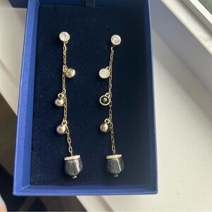 Swarovski Gold and Silver Drop Earrings